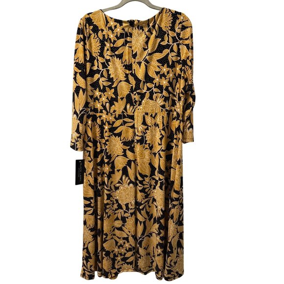 Black Label By Evan-Picone Black/Marigold Floral Dress Size 14 Dress. NWT - Picture 11 of 12